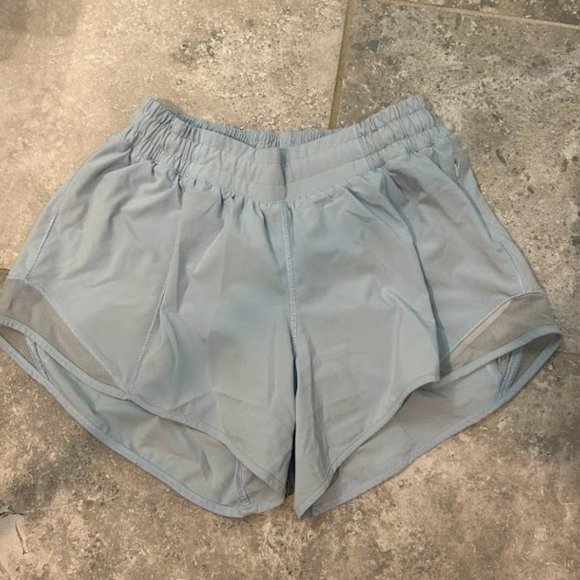 Light Blue Lululemon Hotty Hot Shorts 4 inch - Picture 2 of 3